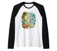 Graphisme Just Waves No Worries Tropical Beach Relax Manche Raglan