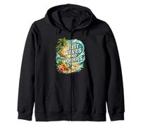 Graphisme Just Waves No Worries Tropical Beach Relax Sweat à Capuche