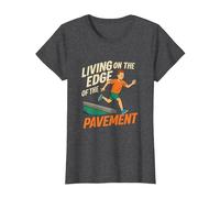 Graphisme Living on The Edge of Pavement Runner T-Shirt, Femme, Chiné Foncé, XXL