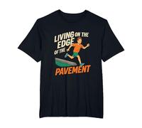 Graphisme Living on The Edge of Pavement Runner T-Shirt, Homme Grandes Tailles, Noir, 6X Tall
