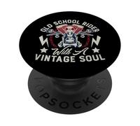 Graphisme Old Retro School Rider Vintage Soul Biker Rider PopSockets PopGrip Adhésif