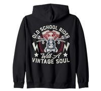 Graphisme Old Retro School Rider Vintage Soul Biker Rider Sweat à Capuche