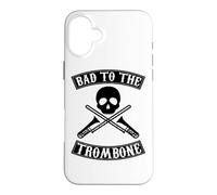 Graphisme Pun Skull de Bad to The Trombone Coque pour iPhone 16 Plus