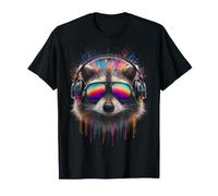 Graphisme Raccoon écoutant de la Musique avec Casque T-Shirt