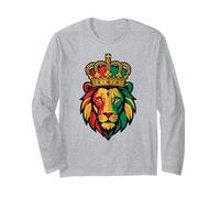 Graphisme Reggae Rastafari Lion of Judah Crown Manche Longue