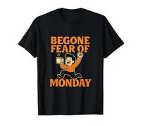 Graphisme rétro Begone Fear of Monday Meme Coffee T-Shirt