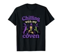 Graphisme rétro Chilling with My Coven Witch Tea T-Shirt