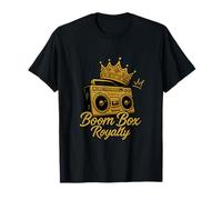 Graphisme rétro doré Noir Boom Box Royalty des années 90 Y2K T-Shirt