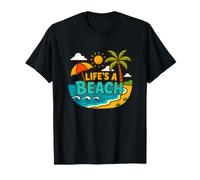 Graphisme rétro Estival Life's a Beach avec Palmier et océan T-Shirt