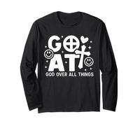 Graphisme rétro Goat God Over All Things Christian Faith Manche Longue