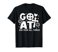 Graphisme rétro Goat God Over All Things Christian Faith T-Shirt