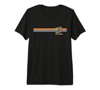 Graphisme rétro T-Rex Skull Explore au Coucher du Soleil T-Shirt Haut de Gamme