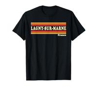 Graphisme rétro Vintage des années 80 Lagny-sur-Marne France T-Shirt