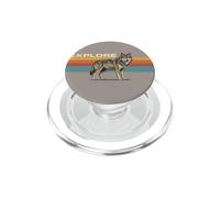 Graphisme rétro Wolf Explore au Coucher du Soleil PopSockets PopGrip pour MagSafe