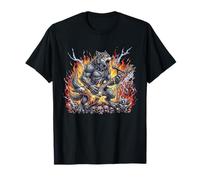 Graphisme Rock pour Guitare Heavy Metal Wolf T-Shirt