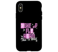 Graphisme Rose Woke Up Fly Again de Couleur Rose Coque pour iPhone X/XS