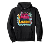 Graphisme Scolaire « Little Miss Pre K Ready to Learn » Sweat à Capuche, Unisexe pour Adultes, Noir, XXL