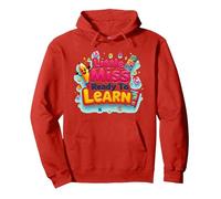 Graphisme Scolaire « Little Miss Pre K Ready to Learn » Sweat à Capuche, Unisexe pour Adultes, Rouge, XXL