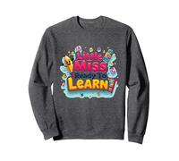 Graphisme Scolaire « Little Miss Pre K Ready to Learn » Sweatshirt, Unisexe pour Adultes, Chiné Foncé, M
