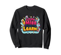 Graphisme Scolaire « Little Miss Pre K Ready to Learn » Sweatshirt, Unisexe pour Adultes, Noir, XL