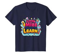 Graphisme Scolaire « Little Miss Pre K Ready to Learn » T-Shirt, Enfant, Bleu Marine, 10 Ans