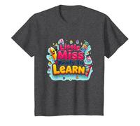 Graphisme Scolaire « Little Miss Pre K Ready to Learn » T-Shirt, Enfant, Chiné Foncé, 3 Ans