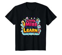 Graphisme Scolaire « Little Miss Pre K Ready to Learn » T-Shirt, Enfant, Noir, 3 Ans