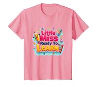 Graphisme Scolaire « Little Miss Pre K Ready to Learn » T-Shirt, Enfant, Rose, 2 Ans