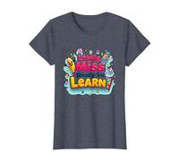 Graphisme Scolaire « Little Miss Pre K Ready to Learn » T-Shirt, Femme, Bleu Chiné, S