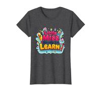 Graphisme Scolaire « Little Miss Pre K Ready to Learn » T-Shirt, Femme, Chiné Foncé, XL