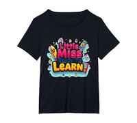 Graphisme Scolaire « Little Miss Pre K Ready to Learn » T-Shirt, Femme Grandes Tailles, Noir, 2X
