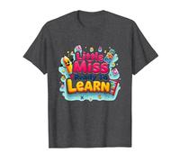 Graphisme Scolaire « Little Miss Pre K Ready to Learn » T-Shirt, Homme, Chiné Foncé, 3XL