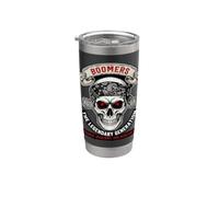 Graphisme Skull Biker de la génération légendaire de Boomers Gobelet isotherme en acier inoxydable double paroi