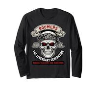 Graphisme Skull Biker de la génération légendaire de Boomers Manche Longue