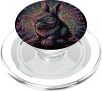 Graphisme Trippy Rabbit EDM Glitch Bunny Punk Grunge PopSockets PopGrip pour MagSafe