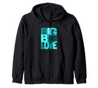 Graphisme Turquoise Big-Big-Love Turquoise Sweat à Capuche