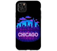 Graphisme Vaporwave rétro de Chicago City Skyline Coque pour iPhone 11 Pro Max