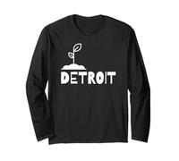 Graphisme végétal Minimaliste Detroit Gardening Sprout Manche Longue