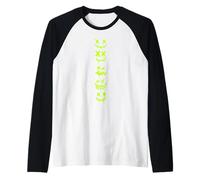Graphisme vert de Green Grunge Monster Smile Faces Manche Raglan