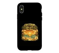 Graphisme Vintage de Coucher de Soleil I'll Follow You Into The Sun Coque pour iPhone X/XS