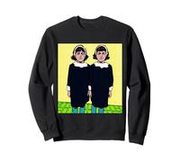 Graphisme Vintage en Demi-Teinte Pop Art pour Filles Jumelles Sweatshirt