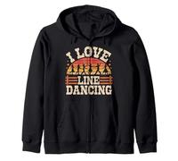 Graphisme vintage I Love Line Dancing au coucher du soleil Sweat à Capuche