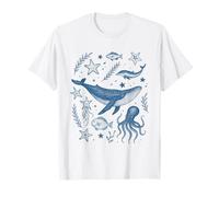 Graphisme Vintage Ocean Life Whale Dolphin Sea des années 90 T-Shirt