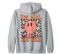 Graphisme Yes Girl You Can Groovy Melting Smile Sweat à Capuche