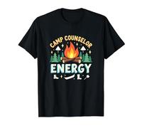 Graphismes d'aventure en Plein air Camp Counselor Energy T-Shirt, Homme, Noir, 5XL