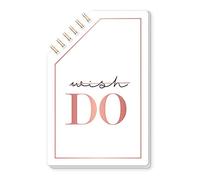 GraphisWerkstatt Bloc-notes à spirale à 45° | 50 feuilles lignées | Coupe en cuivre | WISH DO | 9,5 x 14,5 cm
