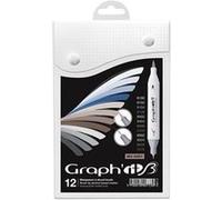 Graph'it Brush - Extra Fine - Mix Greys - 12 marqueurs Gris G