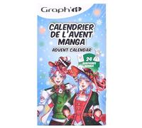 GRAPH'IT Calendrier de l'Avent Manga 2024-24 Surprises Créatives - Idéal pour Passionnés de Dessin et de Manga - Pour Adulte, Enfant - Marqueurs, Feutre Liner, Trousse Inclus - Cadeau Fille Garcon