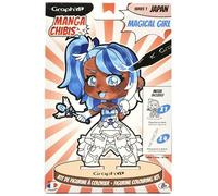 Graph'it - Chibis - Kit Coloriage Figurine Manga à Personnaliser - Pour Enfant, Adolescent et Adulte - Magical Girl - Figurine en PVC et 4 Feutres - Idée Cadeau Créatif