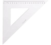 Graph'it - Equerre Plastique Transparente Graduée 30 cm - 45 Degrés - Outil de Dessin Scolaire et Professionnel - Double Bordure Antitache